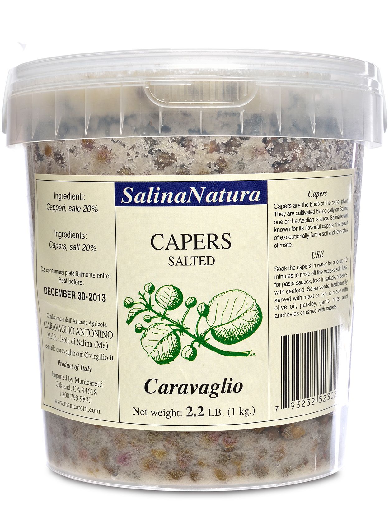 Sicilian Salted Capers from Salina Bulk (caliber 6-7 mm)